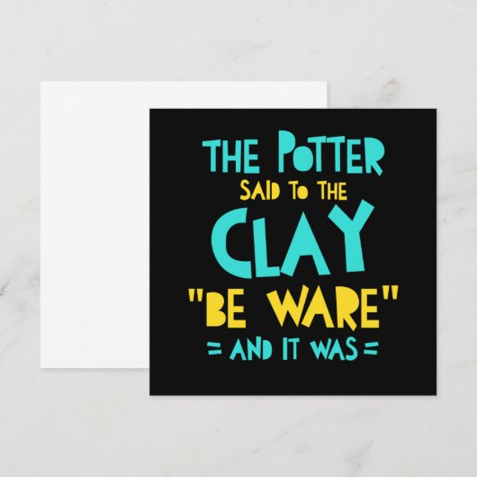 Ware Potter Pottery Ceramics Clay Artist Gift Kaart (Voorkant / Achterkant)