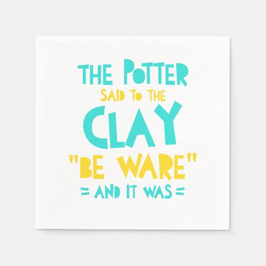 Ware Potter Pottery Ceramics Clay Artist Gift Servet (Voorkant)