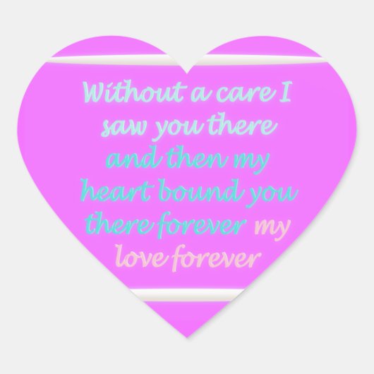 Ware Romance gedichtenpatroon roze Hart Sticker (Voorkant)