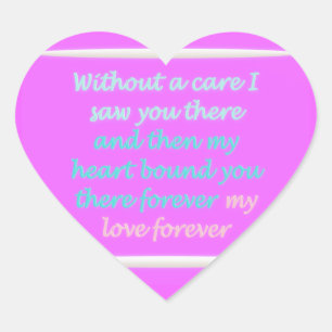 Ware Romance gedichtenpatroon roze Hart Sticker