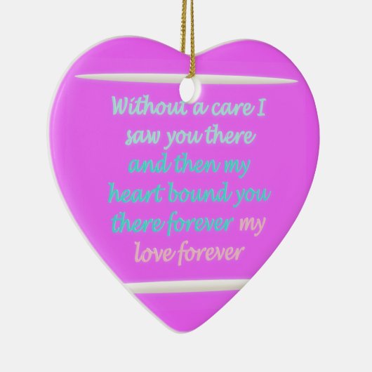 Ware Romance gedichtenpatroon roze Keramisch Ornament (Rechts)