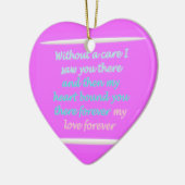 Ware Romance gedichtenpatroon roze Keramisch Ornament (Links)