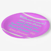 Ware Romance gedichtenpatroon roze Papieren Bordje (Gekanteld)