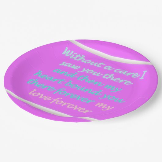 Ware Romance gedichtenpatroon roze Papieren Bordje (Gekanteld)