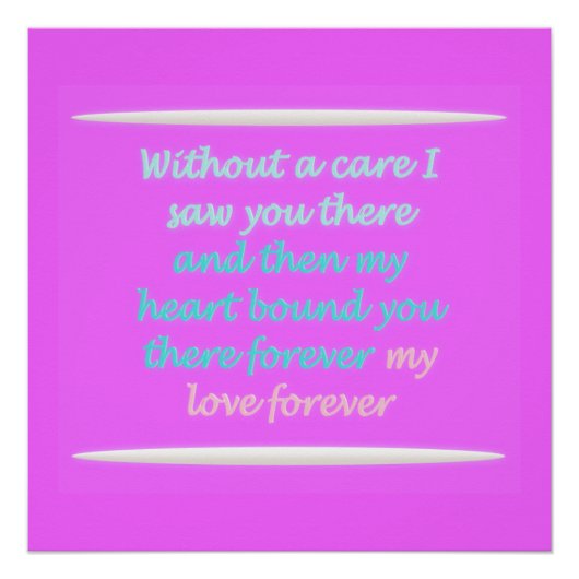 Ware Romance gedichtenpatroon roze Perfect Poster (Voorkant)