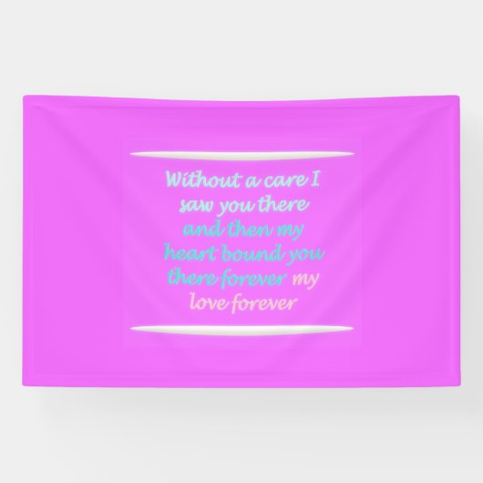 Ware Romance gedichtenpatroon roze Spandoek (Horizontaal)