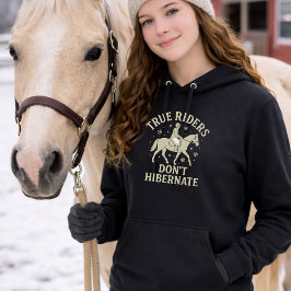 Ware Ruiters overwinteren niet Paard Lange Mouwen Hoodie