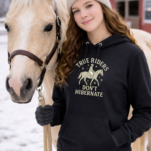 Ware Ruiters overwinteren niet Paard Lange Mouwen Hoodie