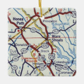 Ware Shoals and Honea Path SC Keramisch Ornament (Voorkant)
