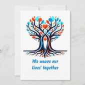 Ware Valentijnsliefde, verstrengelde bomen Feestdagenkaart (Voorkant)