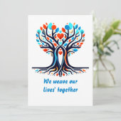 Ware Valentijnsliefde, verstrengelde bomen Feestdagenkaart (Staand voorkant)