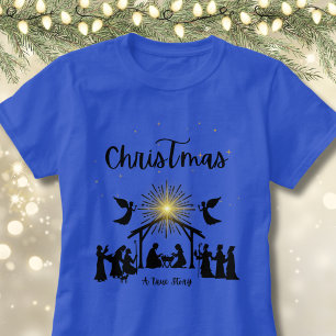 Ware verhaal Christelijke Kerstmis Geboorte Jesus T-shirt