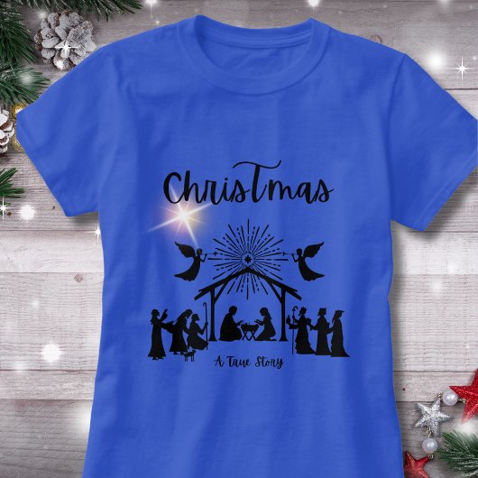 Ware verhaal Christelijke Kerstmis Geboorte Jesus T-shirt