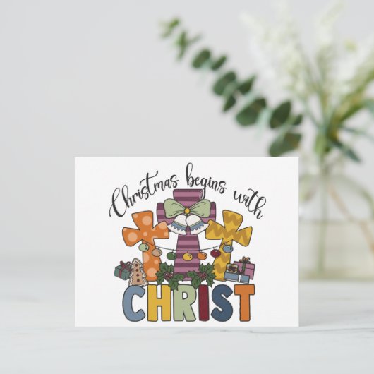 Ware Verhaal Jezus Geboortemanager Kerstredder Chr Feestdagenkaart (Staand voorkant)