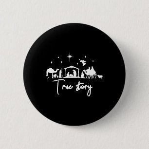 Ware verhaal kerstmis baby ronde button 5,7 cm