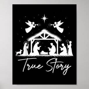 Ware Verhaal Kerstmiskerststal Jezus Christelijke  Poster