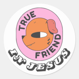 Ware Vriend in Jezus Sticker/Geloof/Christelijk Ronde Sticker