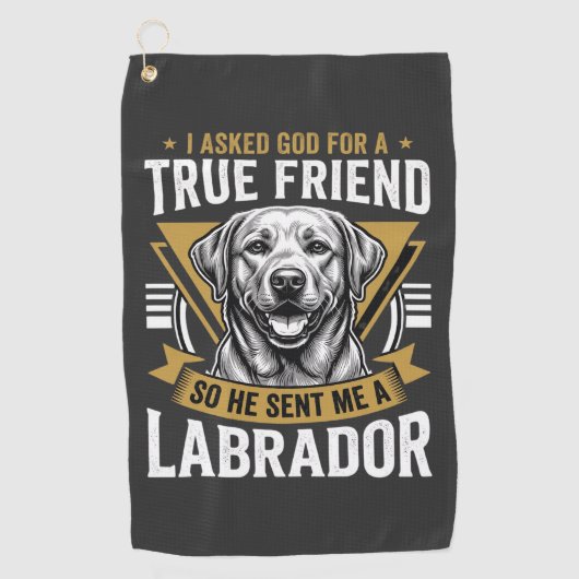 Ware Vriend Labrador Hond Golfhanddoek (Voorkant)