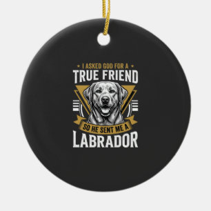 Ware Vriend Labrador Hond Keramisch Ornament