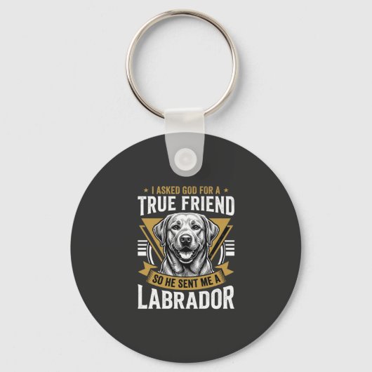 Ware Vriend Labrador Hond Sleutelhanger (Voorkant)