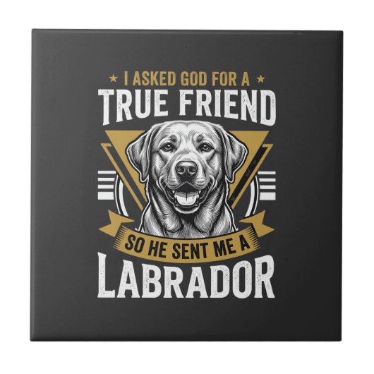 Ware Vriend Labrador Hond Tegeltje (Voorkant)