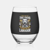 Ware Vriend Labrador Hond Wijnglas Zonder Voet (Achterkant)