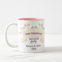 Ware vriendschap Vervaagt nooit Vriendschap Dag Tweekleurige Koffiemok