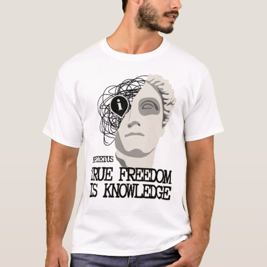 Ware vrijheid is kennis - Epictetus Filosofie T-shirt (Voorkant)