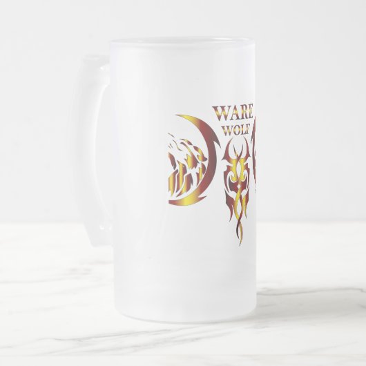 Ware Wolf Beer Glass Matglas Bierpul (Voorkant links)