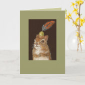 ware wuv - kaart met baby eekhoorn (Gele Bloem)