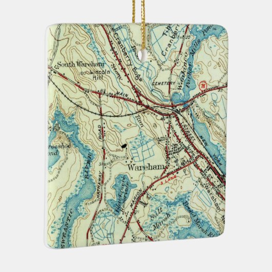 Wareham MA  Map Keramisch Ornament (Rechts)