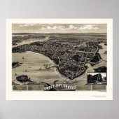 Wareham, MA Panoramic Map - 1885 Poster (Voorkant)