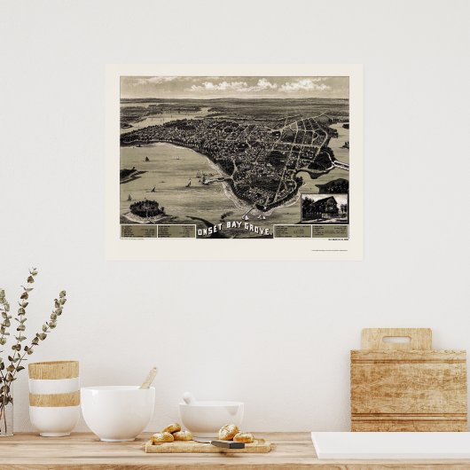 Wareham, MA Panoramic Map - 1885 Poster (Keuken)