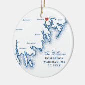 Wareham MA Wedding Photo First Christmas Ceramic  Keramisch Ornament (Links)