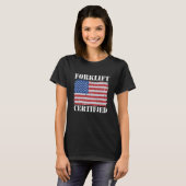 Warehouse American Flag Forklift Operator Forklift T-shirt (Voorkant volledig)