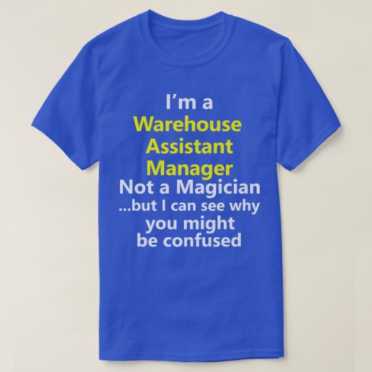 Warehouse Assistant Site Manager Taak Titel Nacht T-shirt (Design voorkant)
