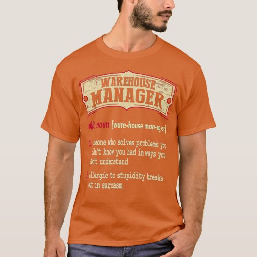 Warehouse Manager Dictionary Term Sarcastic T-shirt (Voorkant)