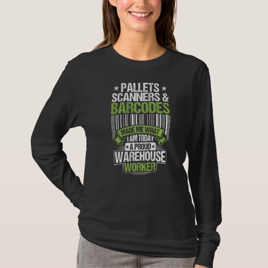 Warehouseman Pallets Scanners & Barcodes Warehouse T-shirt (Voorkant)