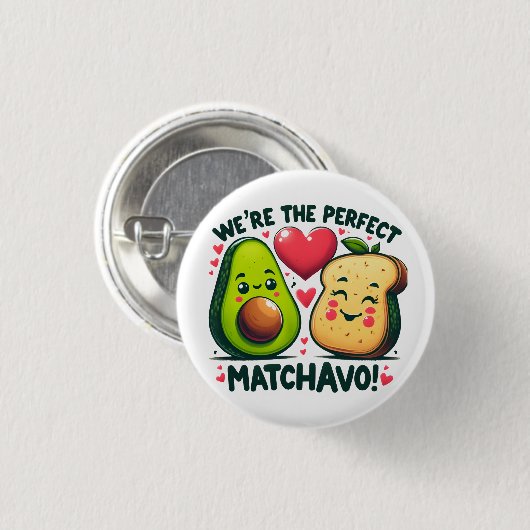 Waren de Perfecte Matchavo Schattige Koppels Ronde Button 3,2 Cm (Voorkant /achterkant)