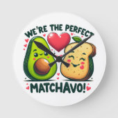 Waren de Perfecte Matchavo Schattige Koppels Ronde Klok (Voorkant)