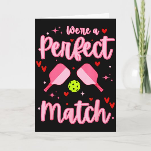 Waren een perfecte match Grappige Pickleball Valen Kaart (Voorkant)