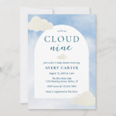 Waren op Cloud 9 Modern Typography Baby shower Kaart (Voorkant)