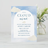 Waren op Cloud 9 Modern Typography Baby shower Kaart (Staand voorkant)