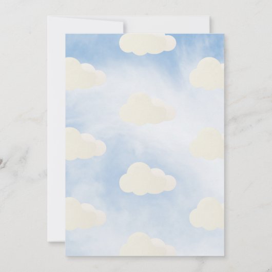 Waren op Cloud 9 Modern Typography Baby shower Kaart (Achterkant)