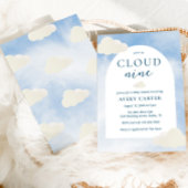 Waren op Cloud 9 Modern Typography Baby shower Kaart