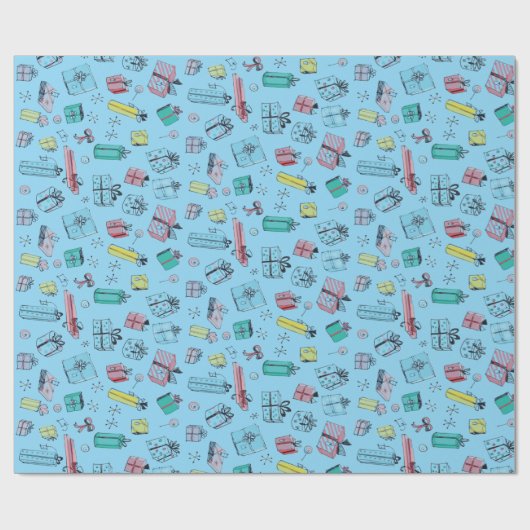  warenhuis geschenken Sky Blue Cadeaupapier (Vlak)