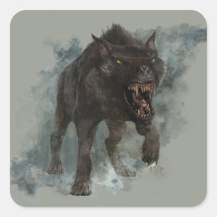Warg Vierkante Sticker