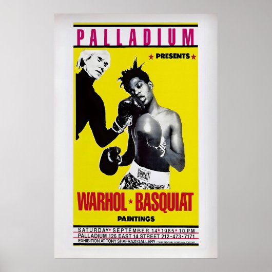 Warhol Basquiat tentoonstelling poster vintage kun (Voorkant)