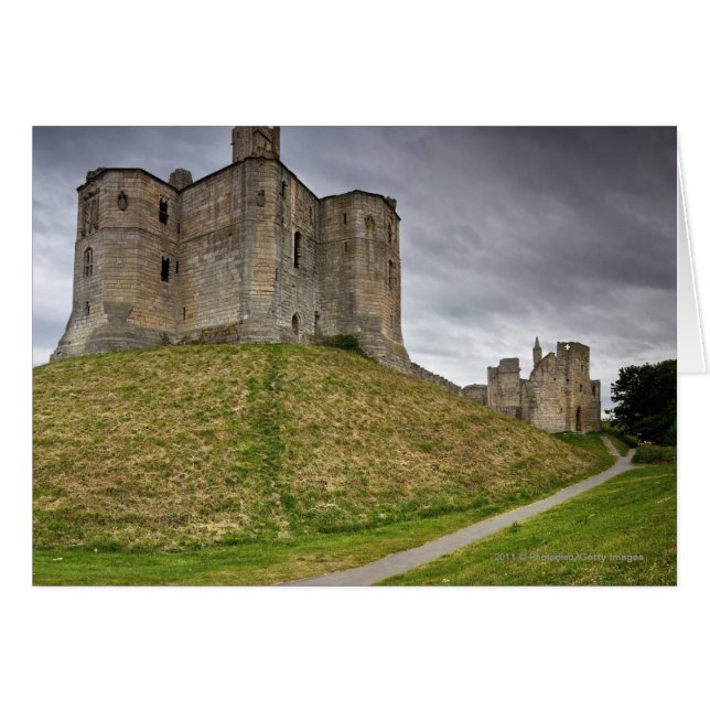 Warkworth Castle in Northumberland, Engeland (Voorkant Horizontaal)