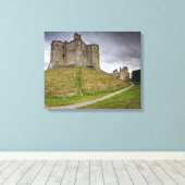 Warkworth Castle in Northumberland, Engeland Canvas Afdruk (Insitu (Houten vloer))
